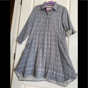 Anthropology Isabella Sinclair Chambray Dot Shirtdress